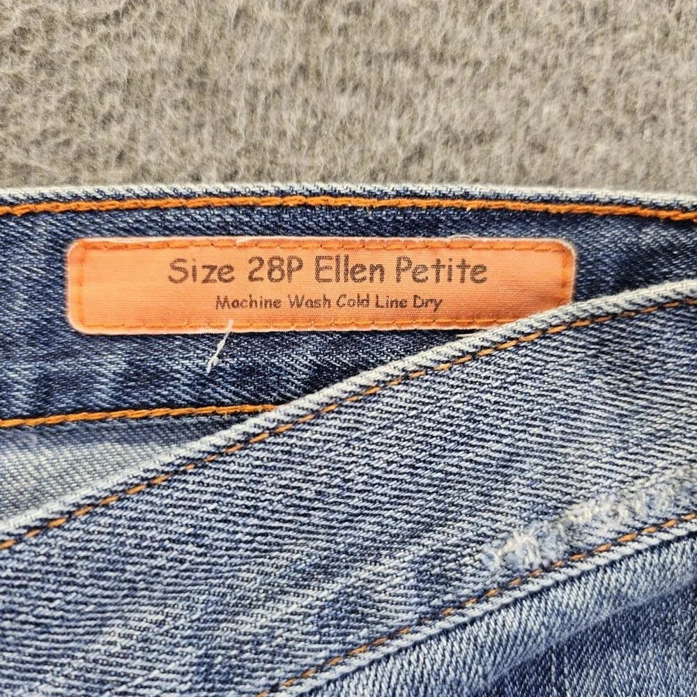 Jean Shop Jeans Womens Size 28 P Ellen Petite Distressed Selvedge Denim EUC - Picture 5 of 13